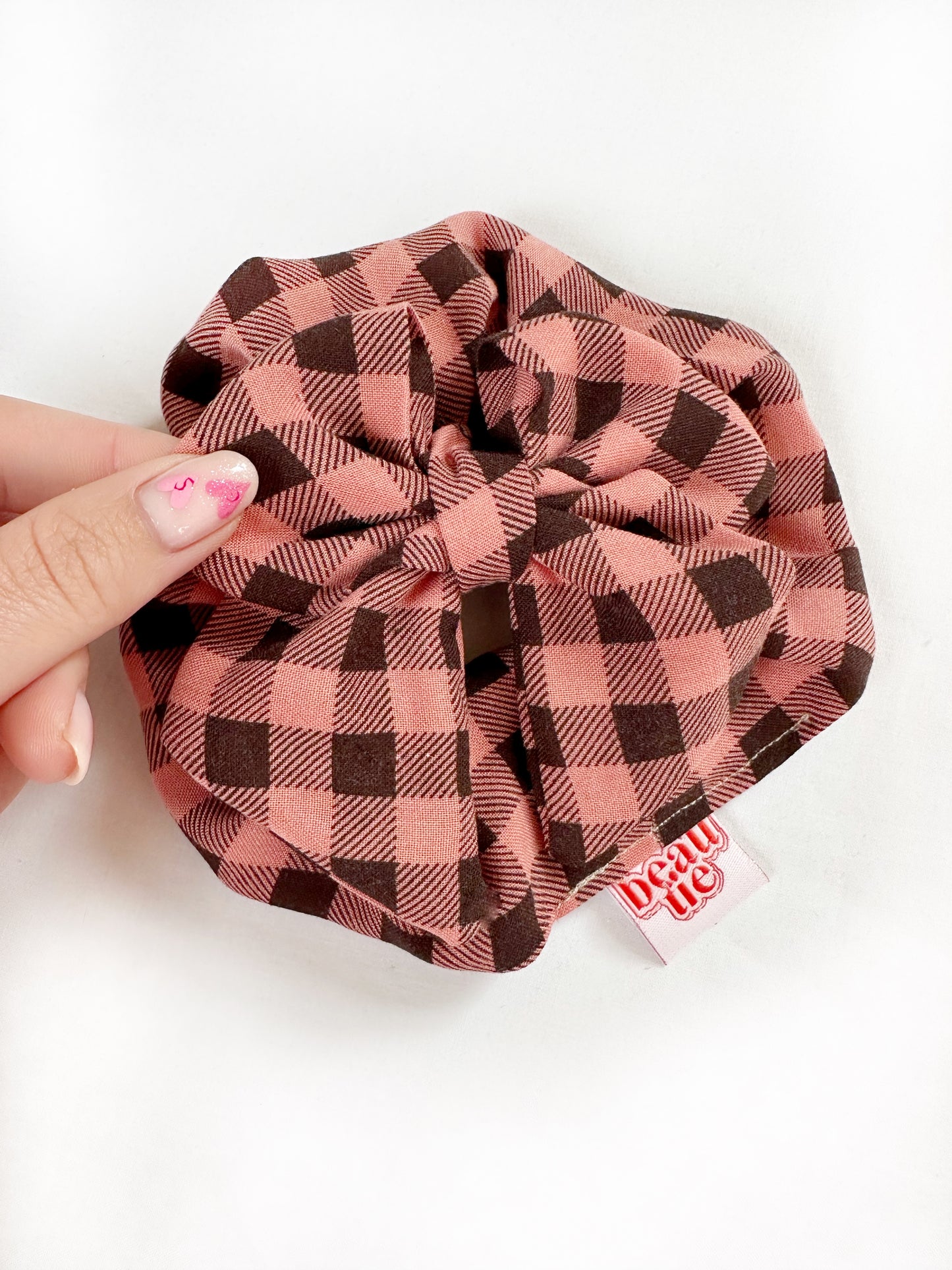 Scrunchie and hair bow gift set in gingham