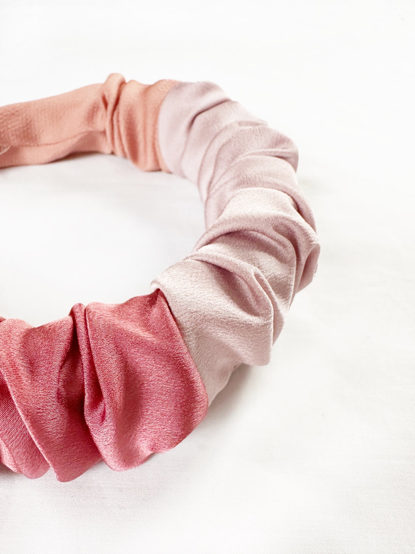 Ruffle Headband in block colour silk