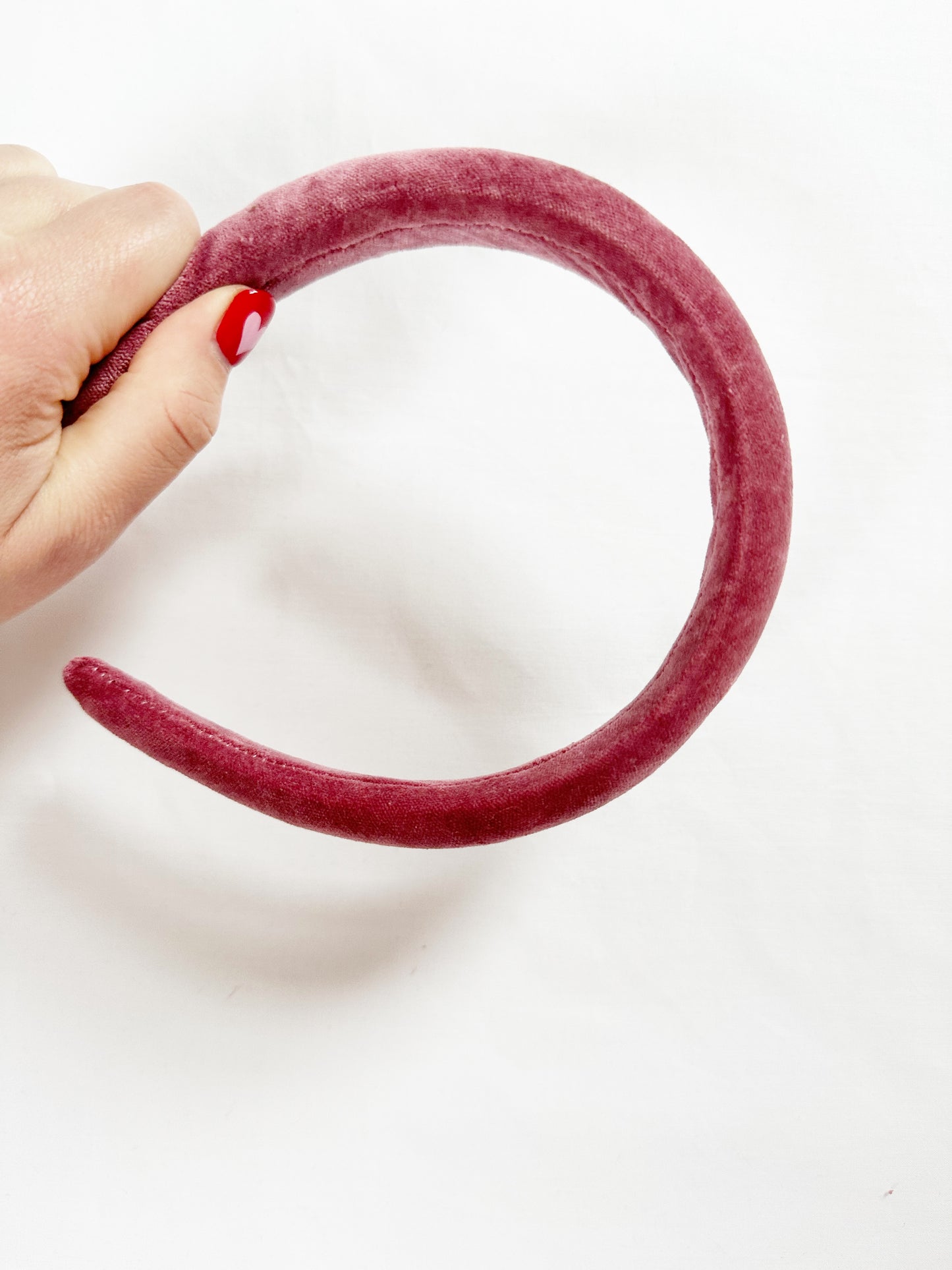 Classic Headband in antique rose pink velvet