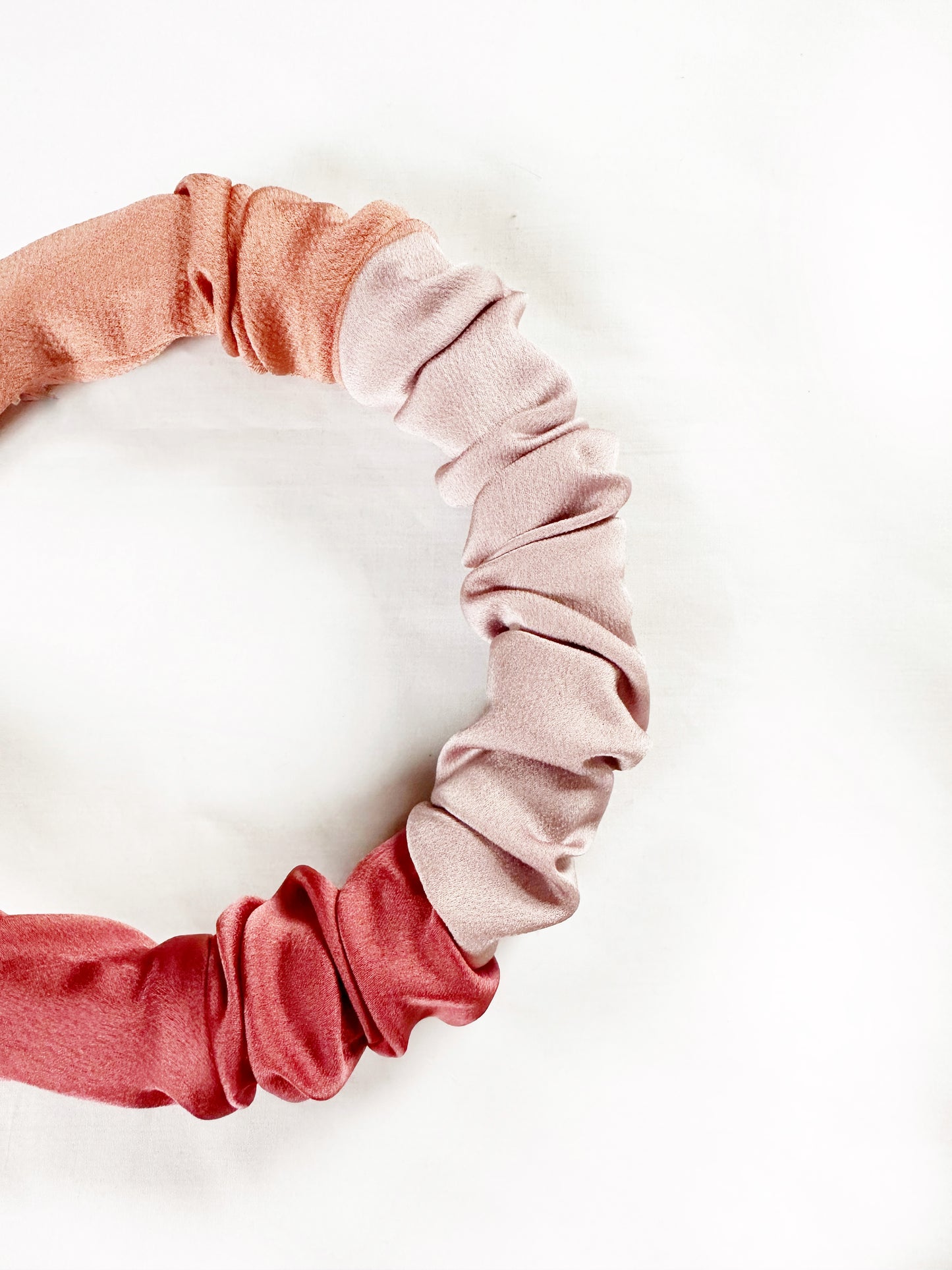 Ruffle Headband in block colour silk