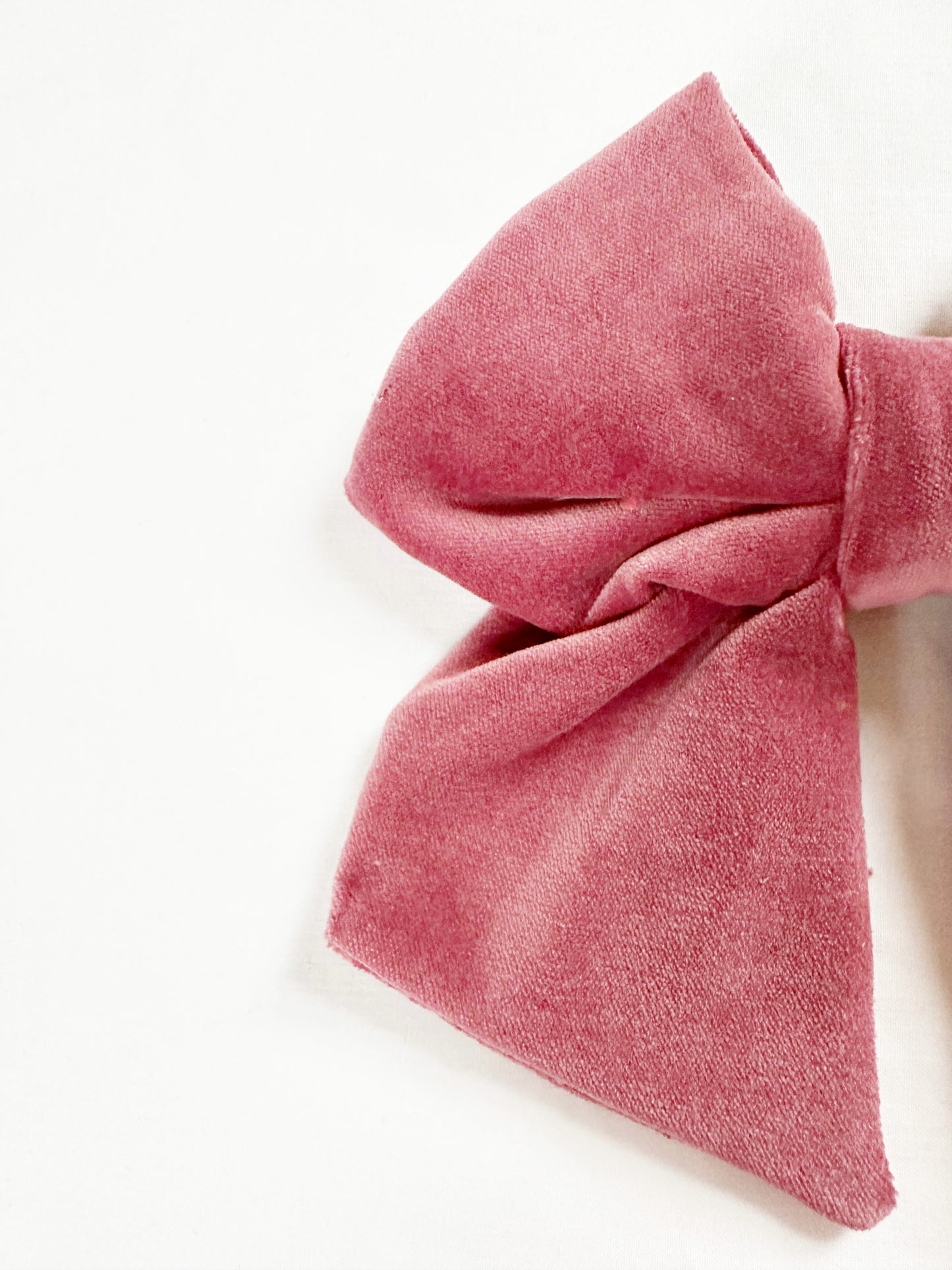 Hair Bow in antique rose velvet