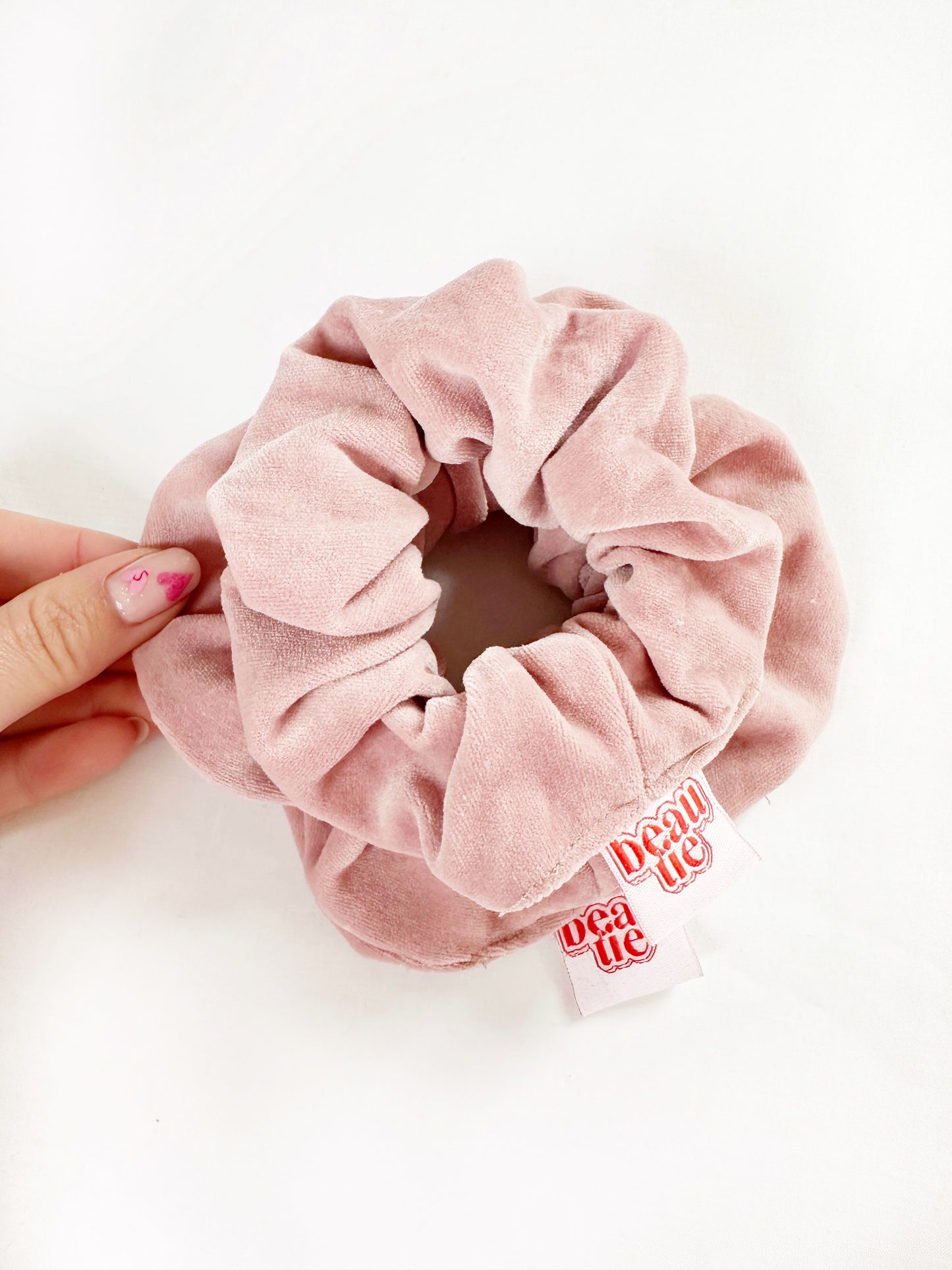 Scrunchie gift set OG & mini blush pink velvet