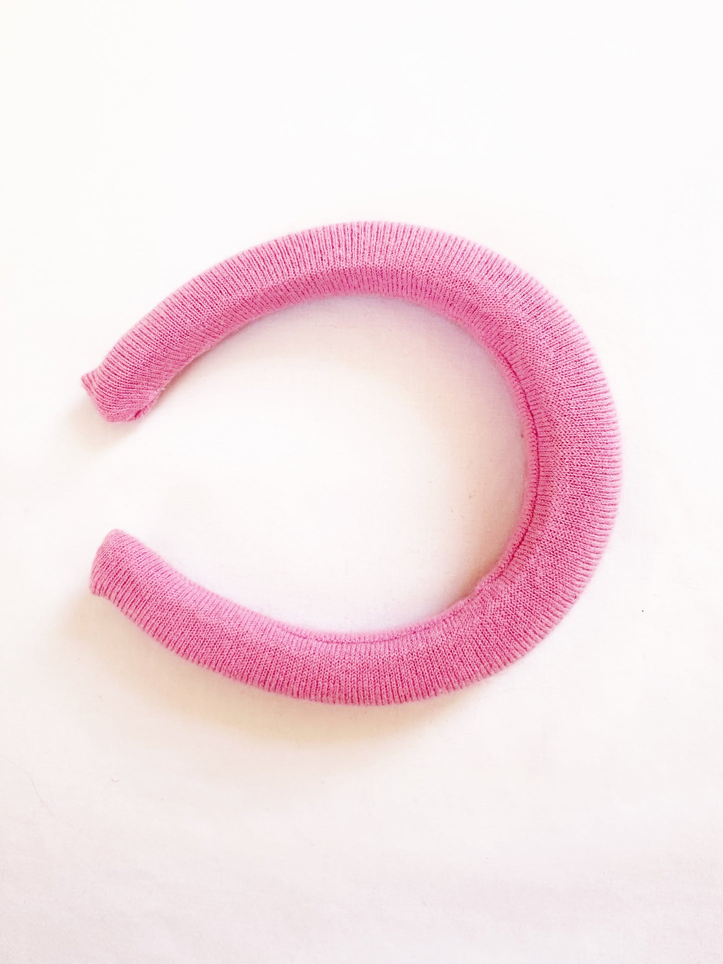 Padded Headband in Pink Wool