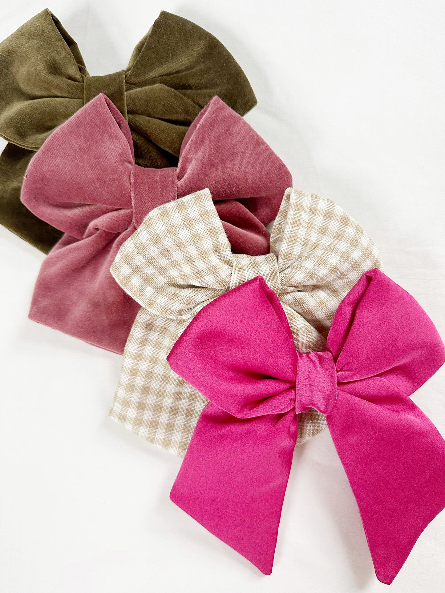 Hair Bow in antique rose velvet