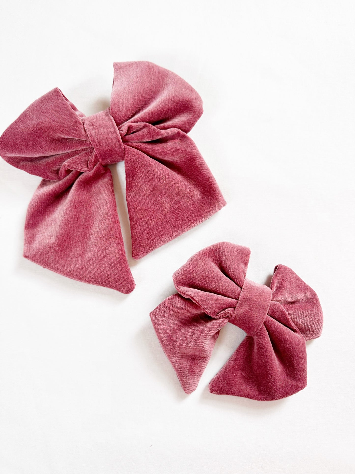 Hair Bow gift set in antique rose velvet