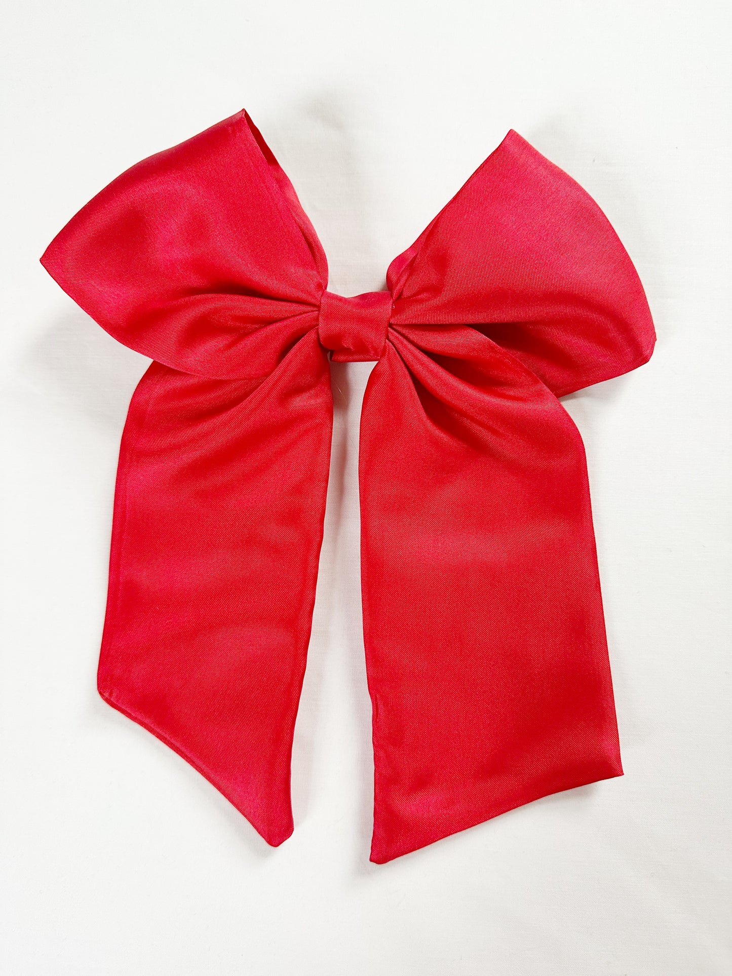 POWER Hair Bow in lipstick red silk