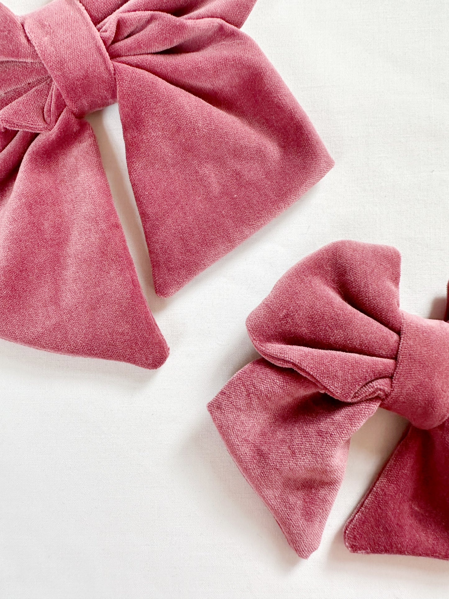 Hair Bow gift set in antique rose velvet