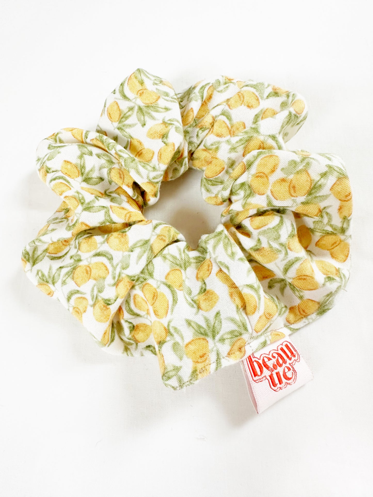 OG scrunchie in lemon print