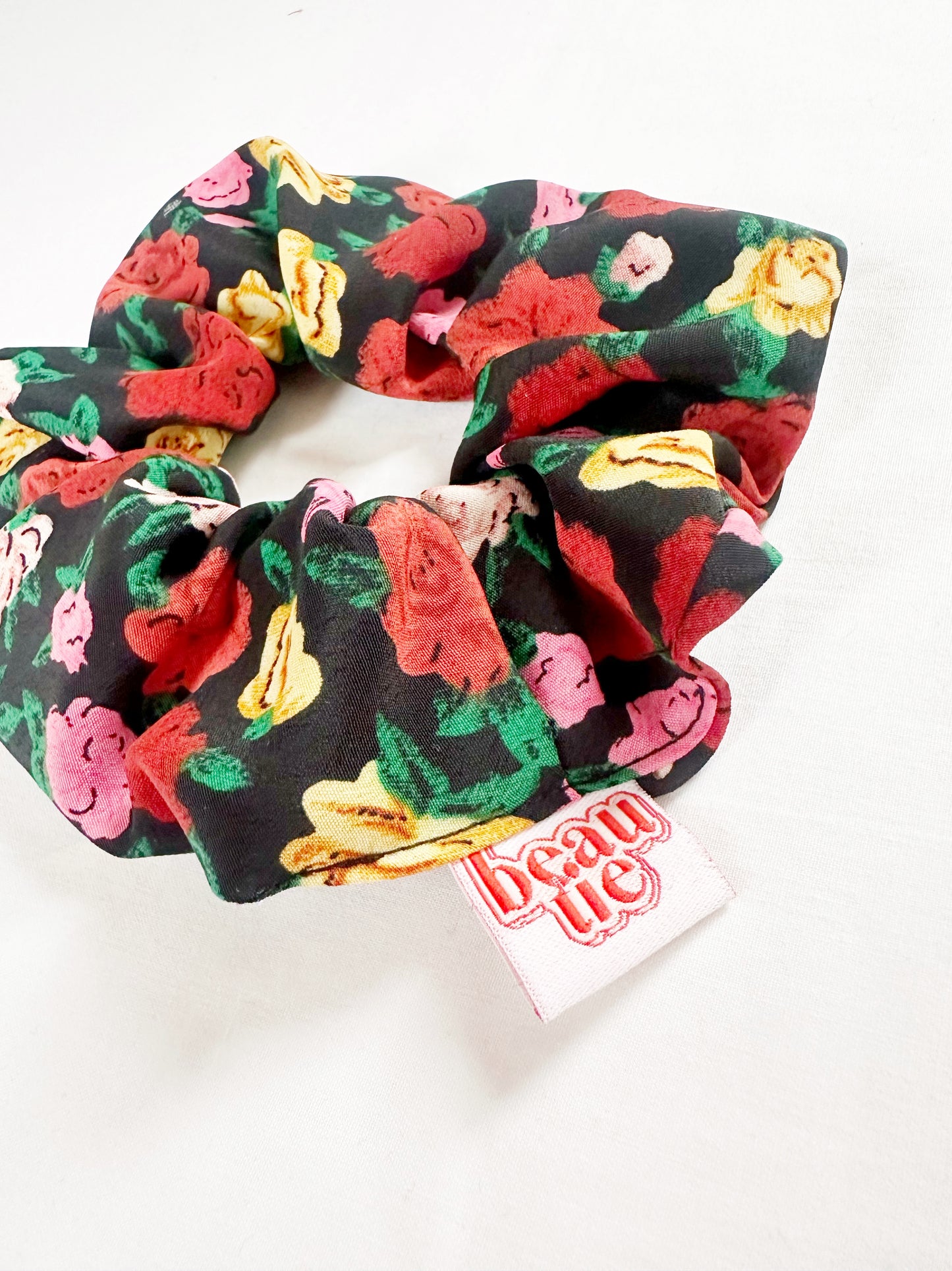 OG scrunchie in rose print