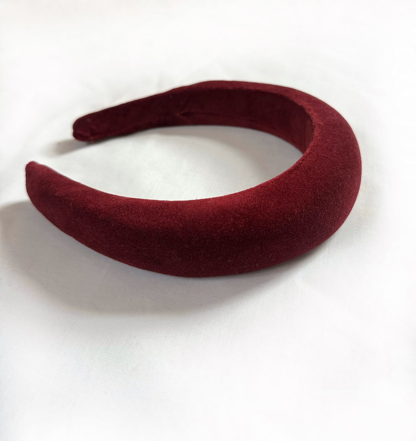 Padded Headband in burgundy velvet