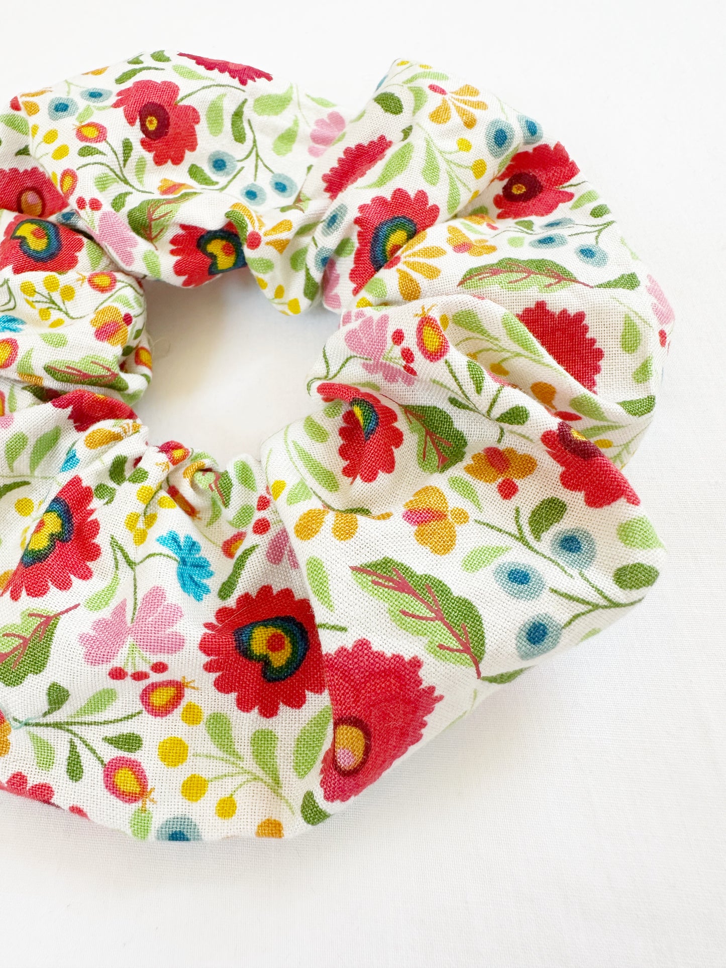 OG scrunchie in vibrant flower print