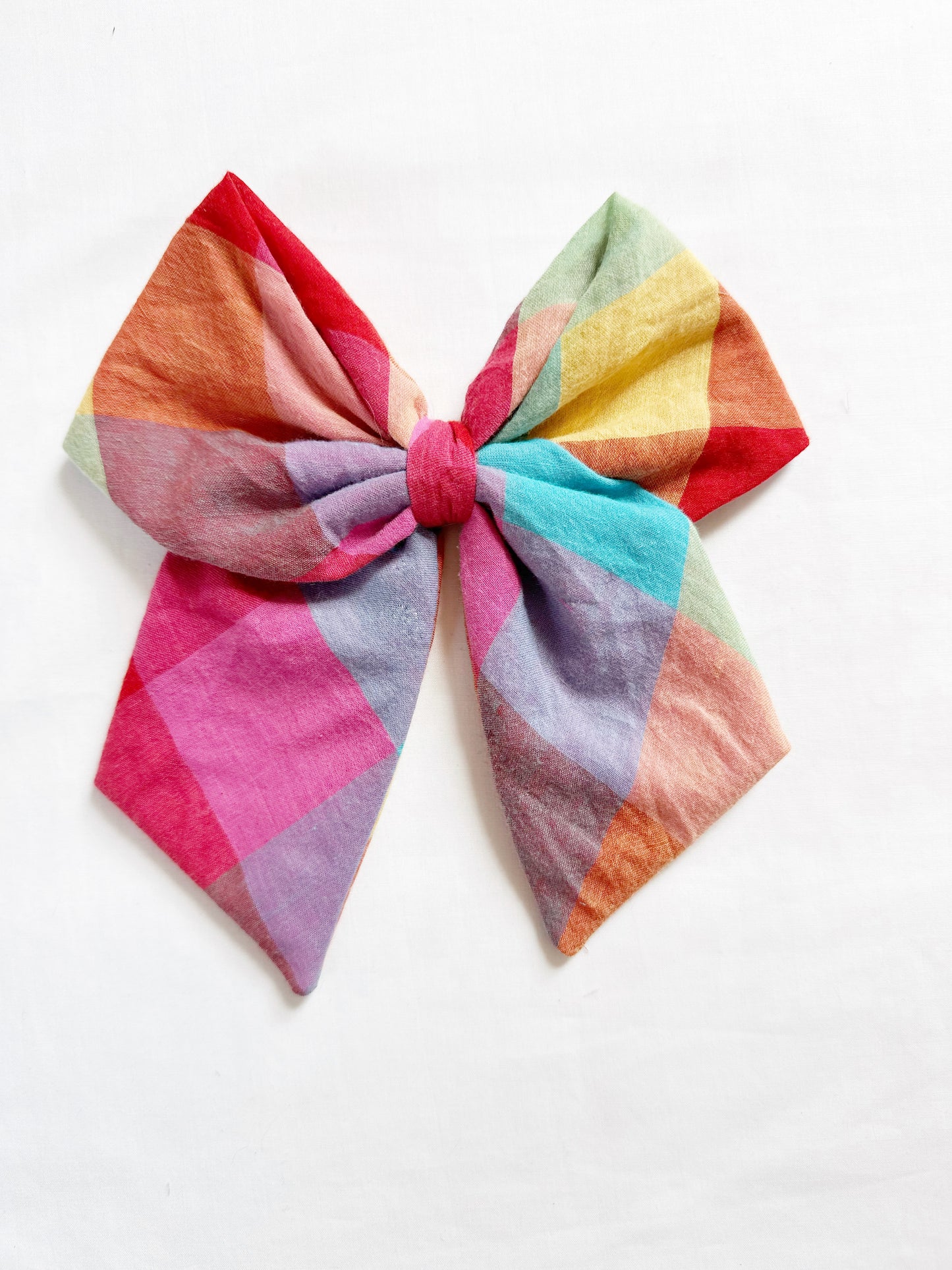 Beau hair bow in multicolour check