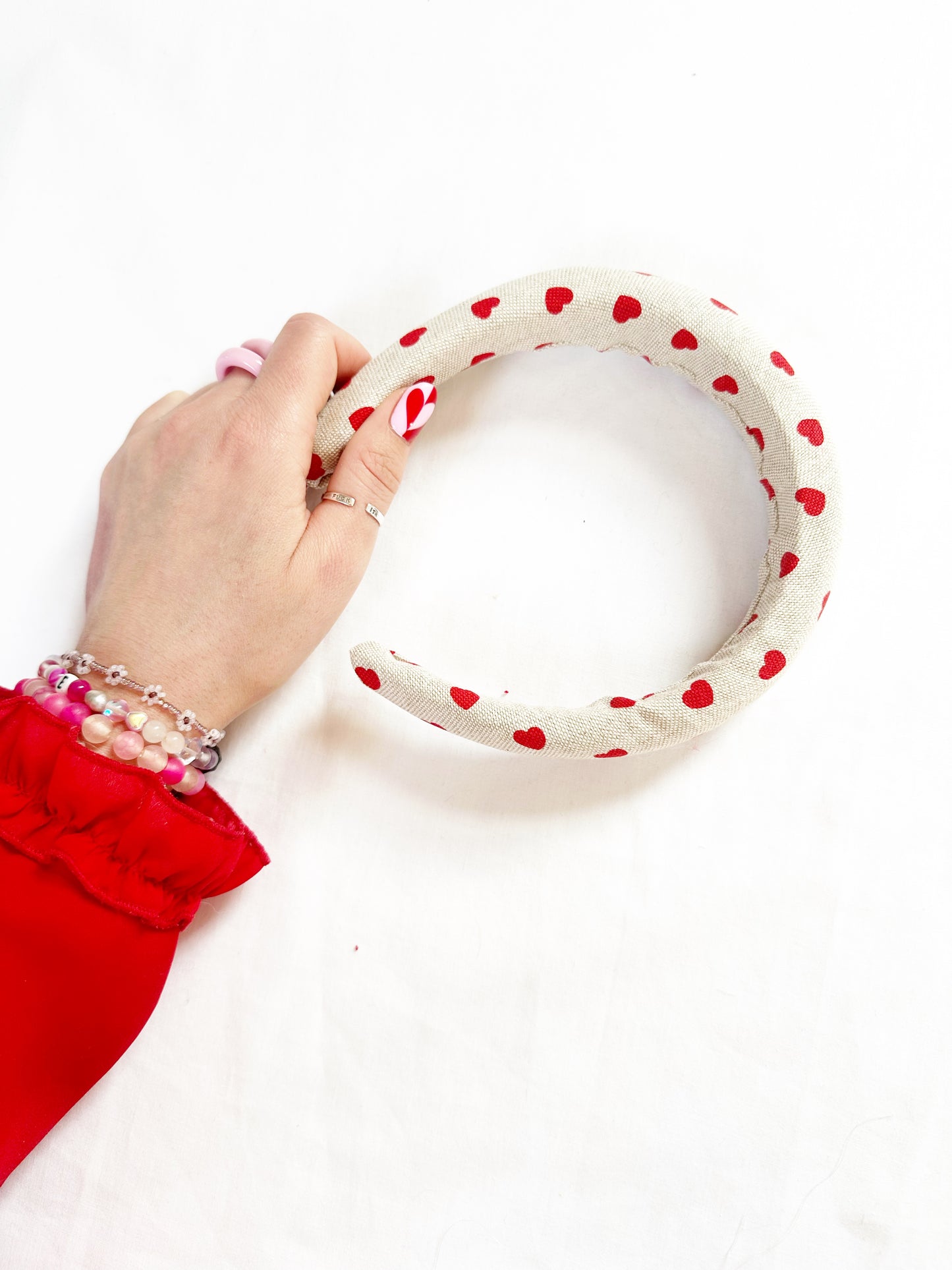 Padded Headband in heart print