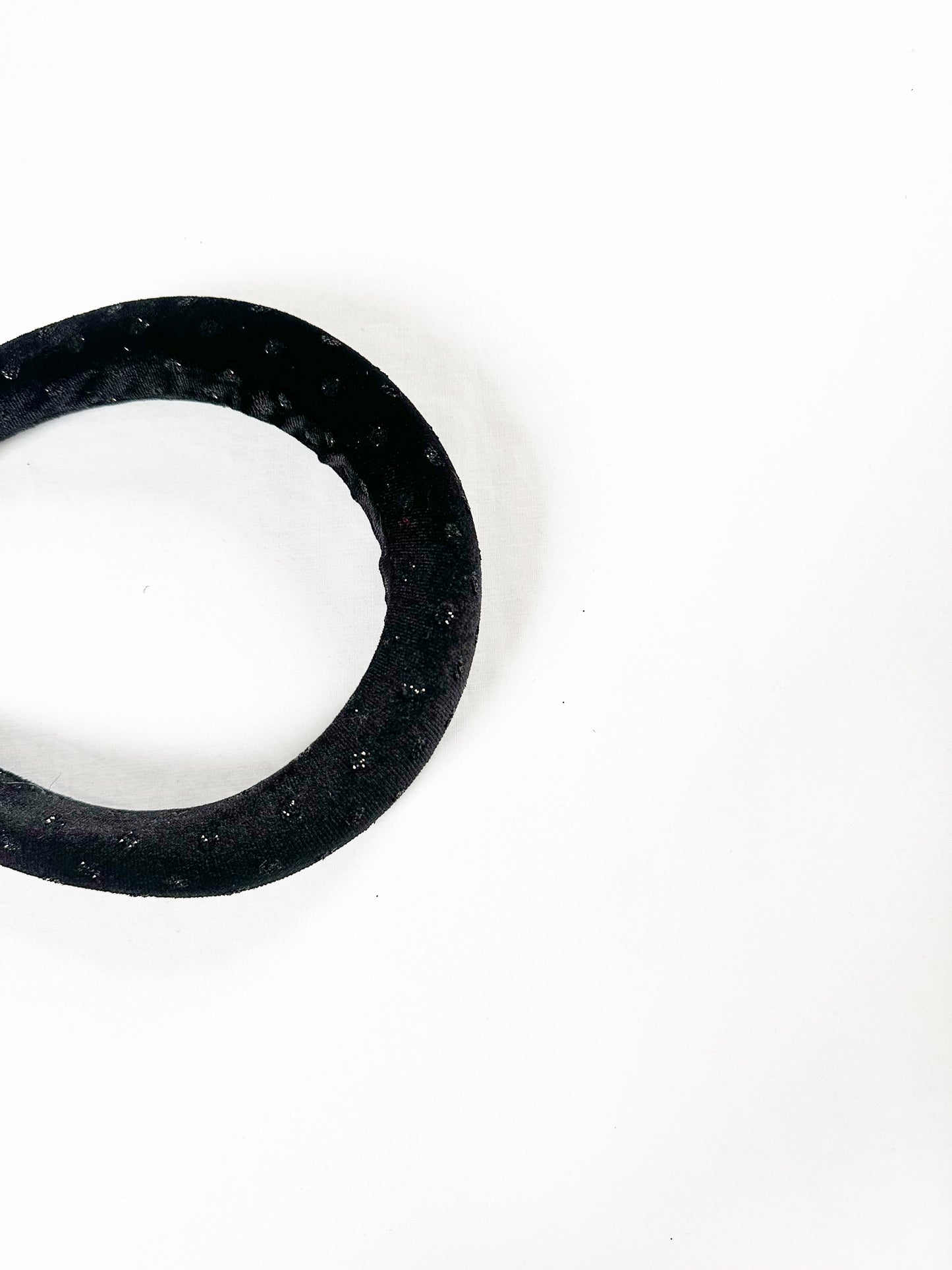 Padded Headband in black velvet sparkle