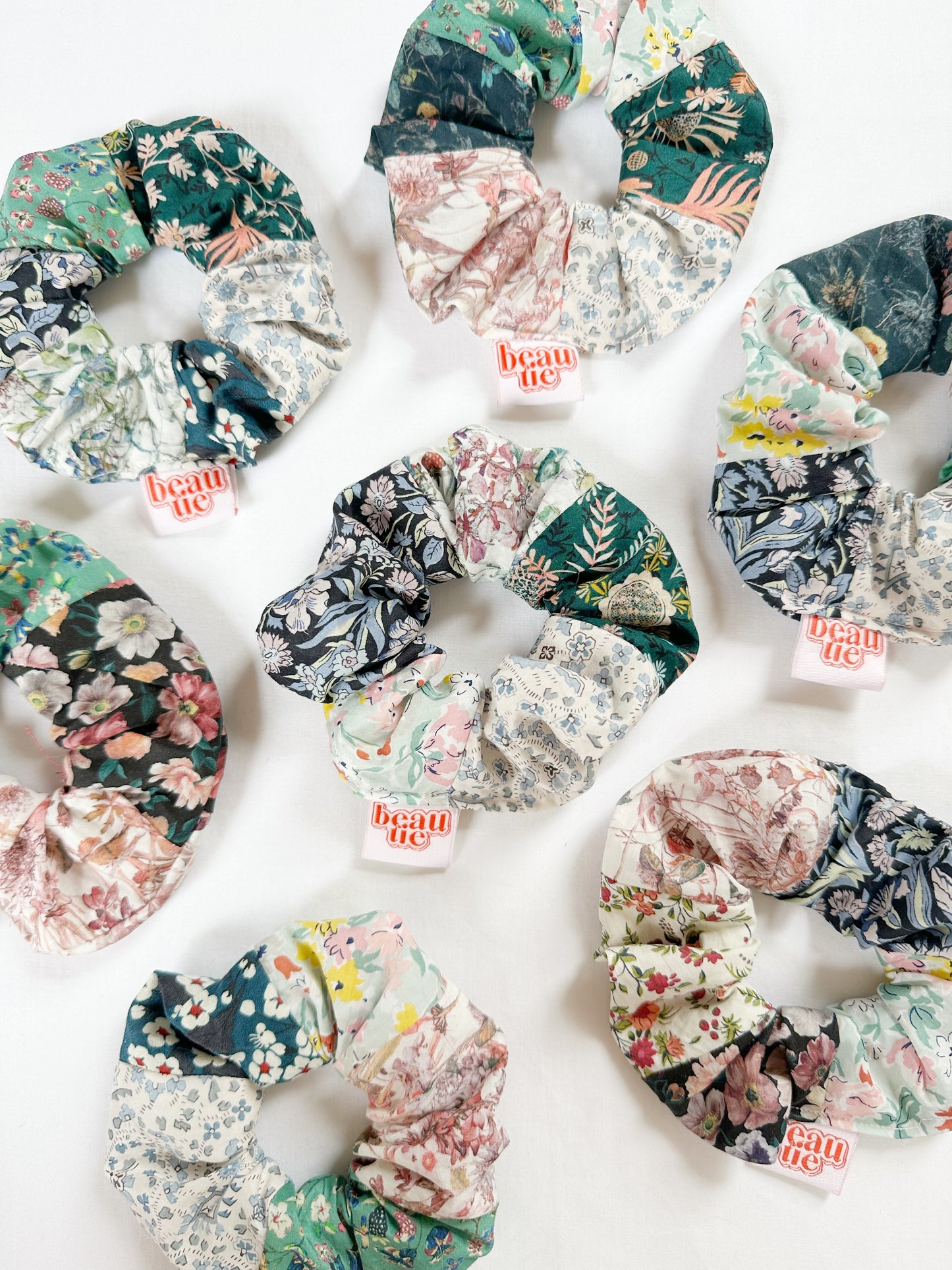 Liberty mini patchwork scrunchie in floral prints