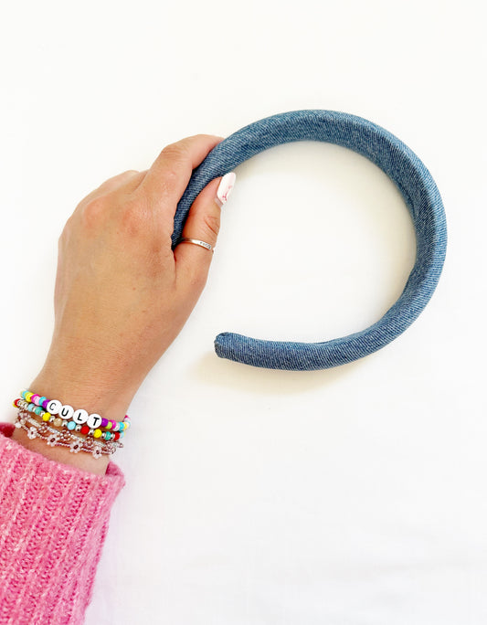 Classic Headband in blue denim