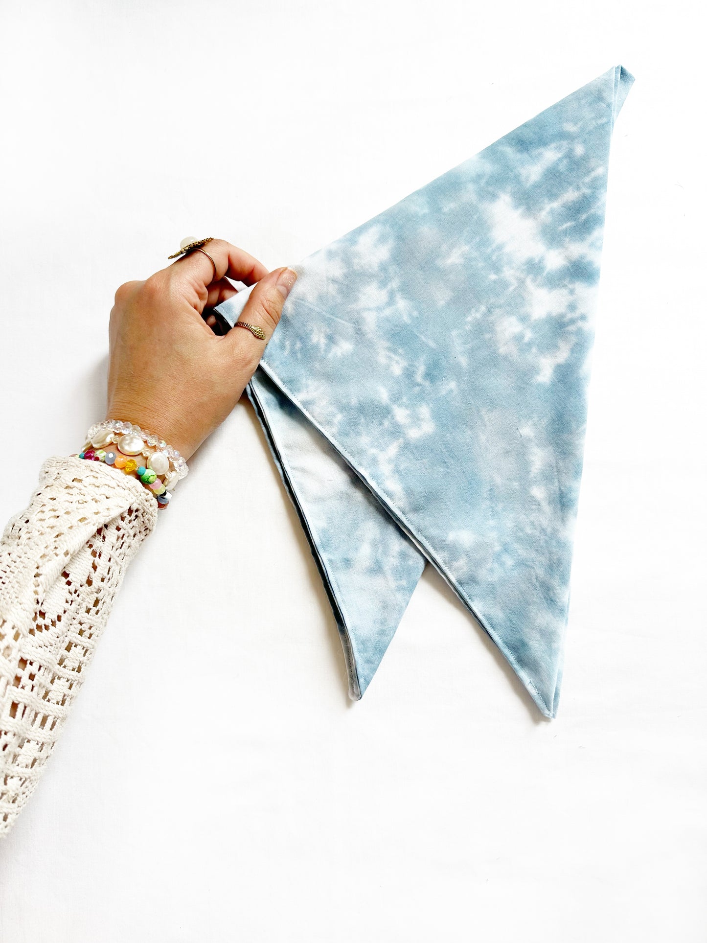 Bandana & neck scarf in blue tie dye