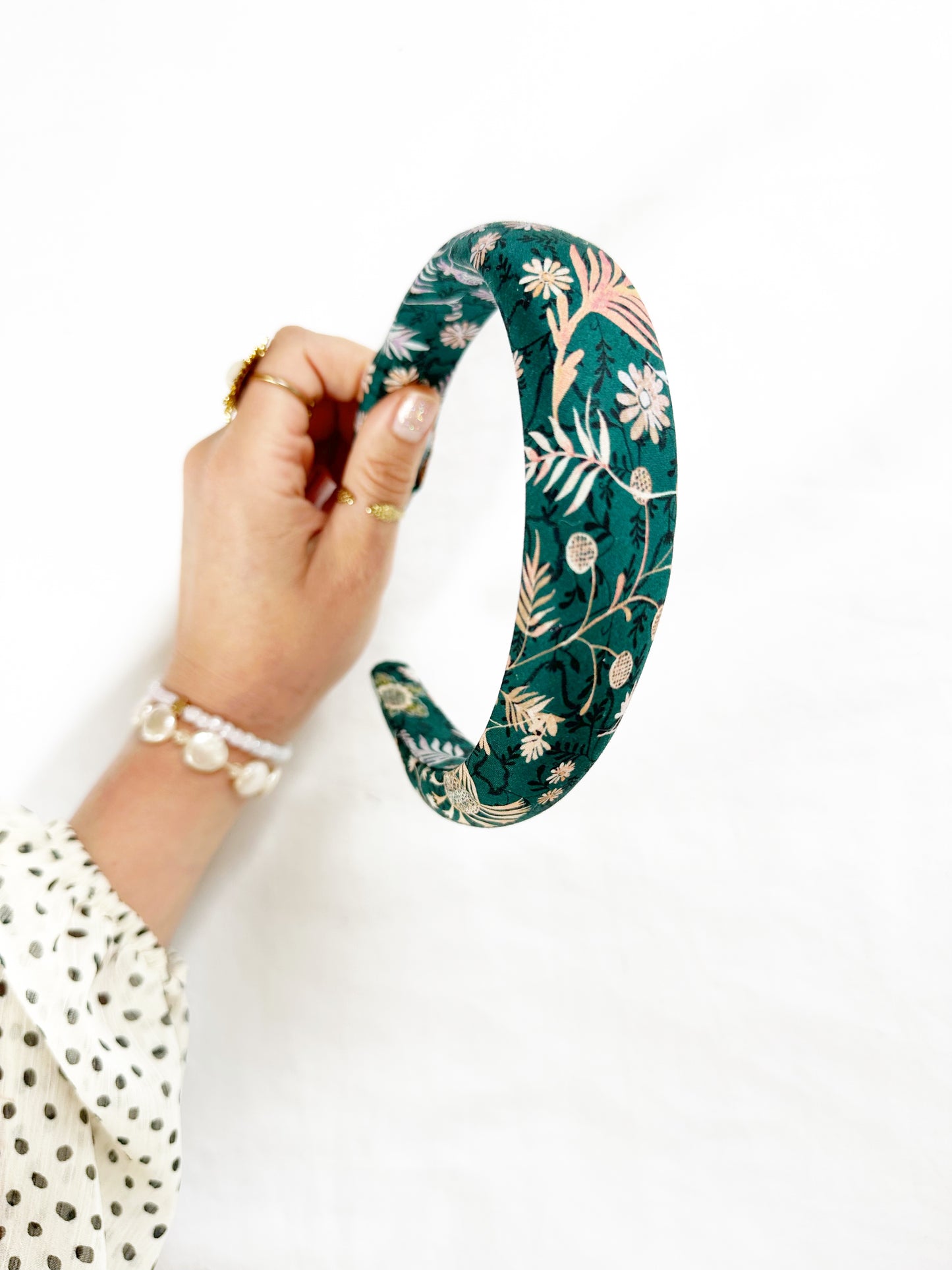 Liberty Classic Headband in dark teal floral