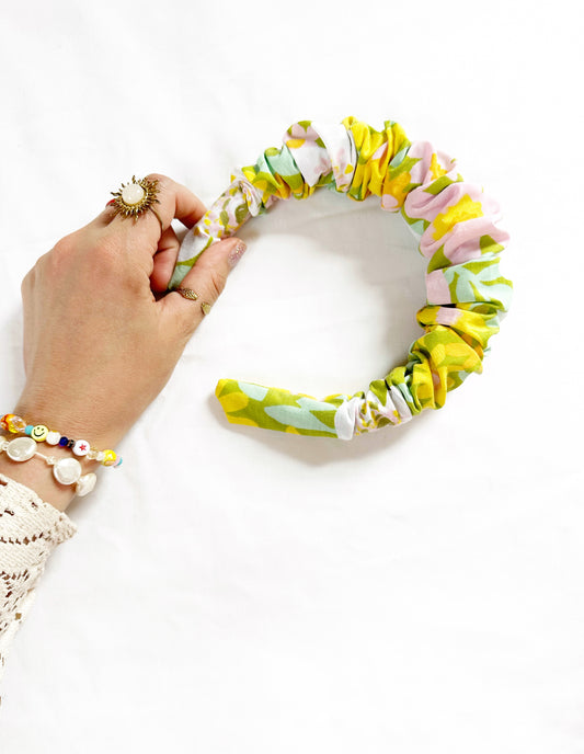 Ruffle Headband in Flower Power