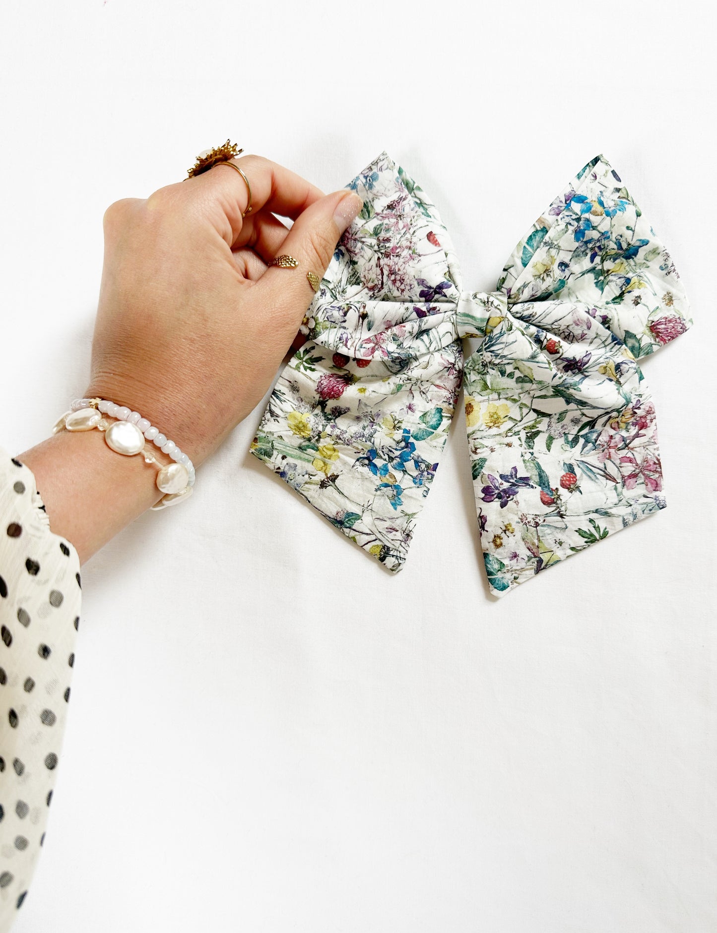 Liberty Beau hair bow in wildflower print