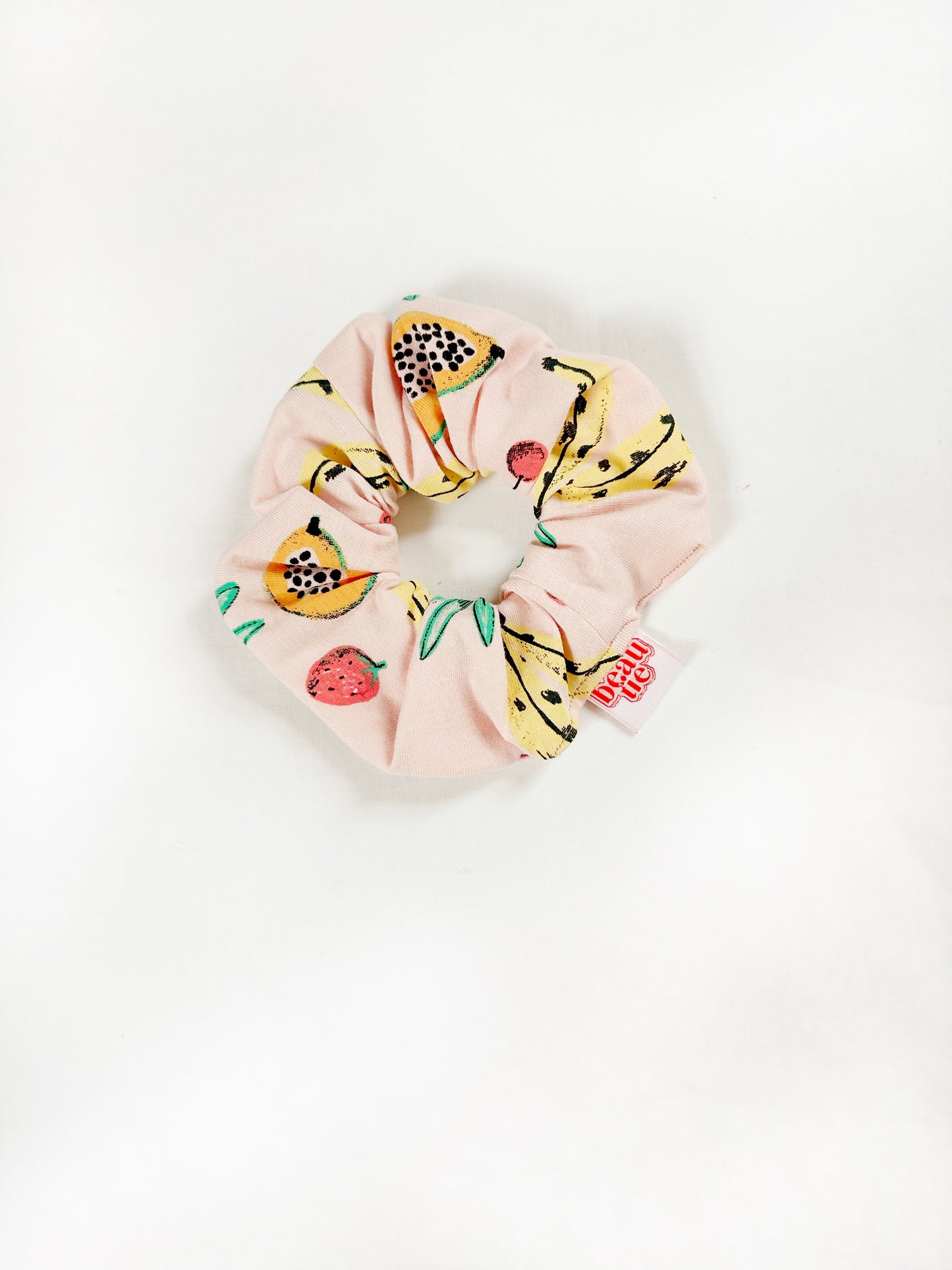 OG scrunchie in fruit salad