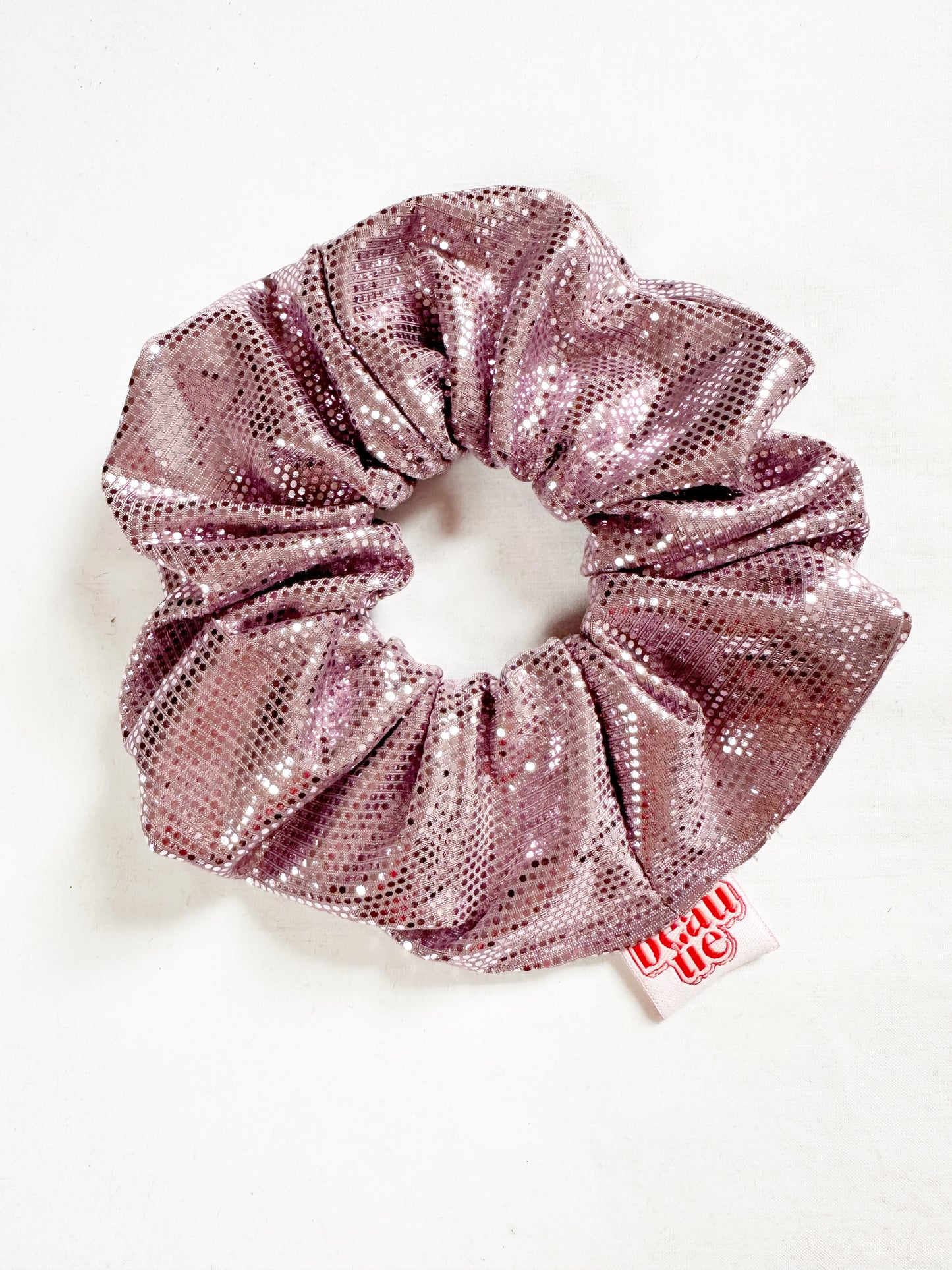 OG scrunchie in pink disco ball