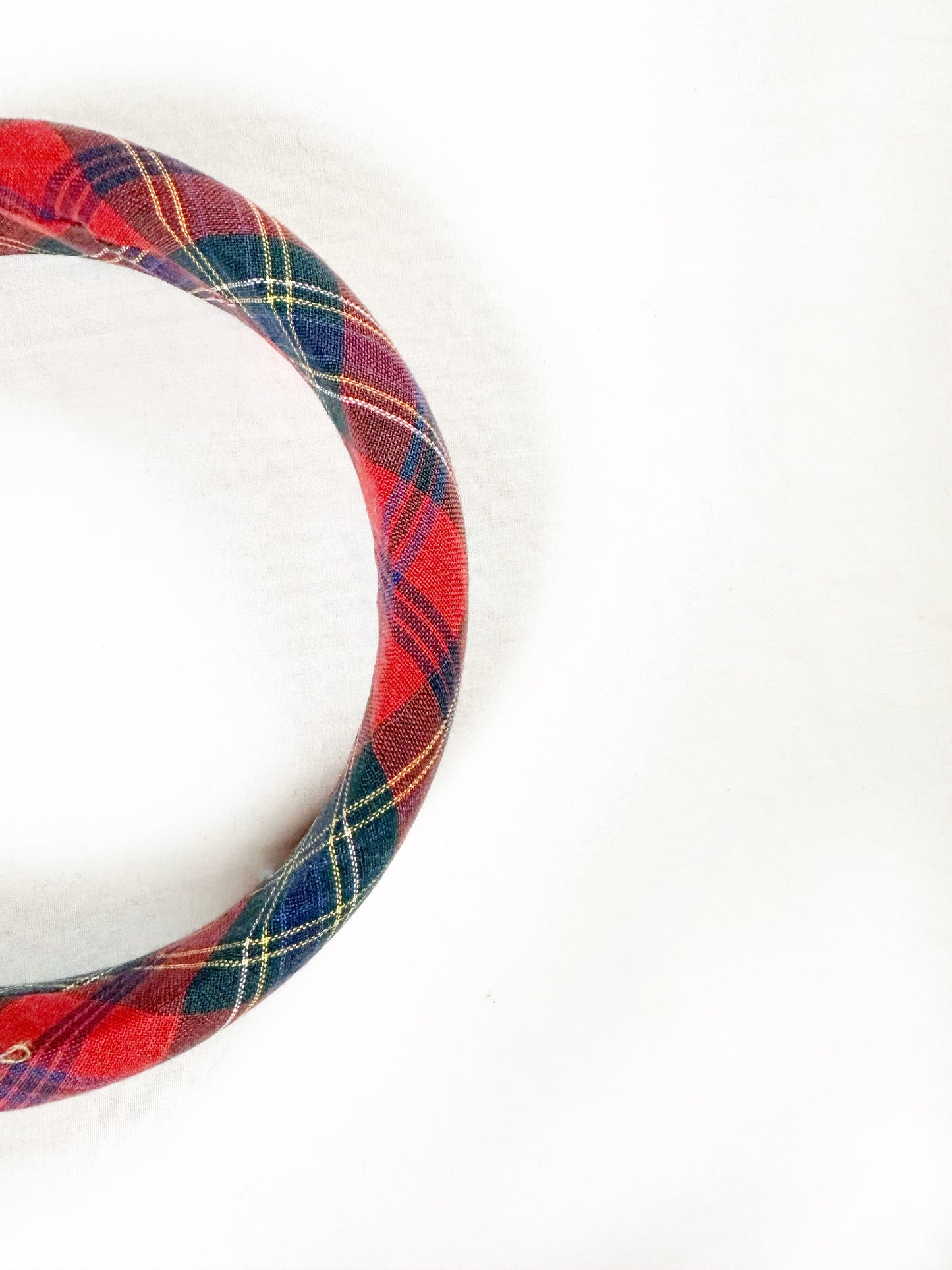 Classic Headband in red and green tartan