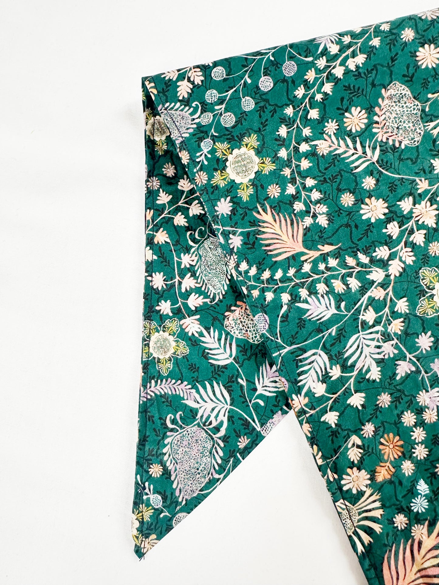 Liberty dark teal floral bandana & neck scarf
