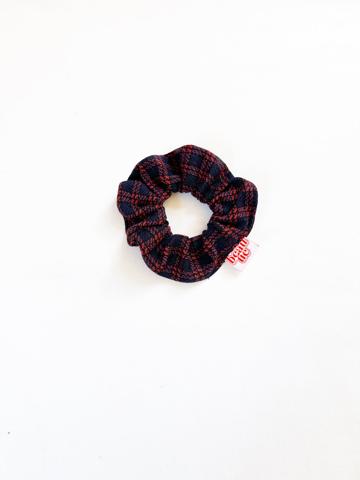 Mini scrunchie in tartan wool