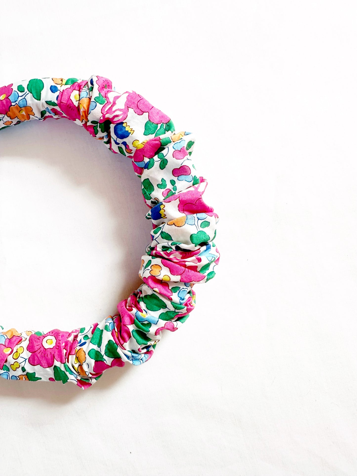 Ruffle Headband in Liberty Betsy pink floral