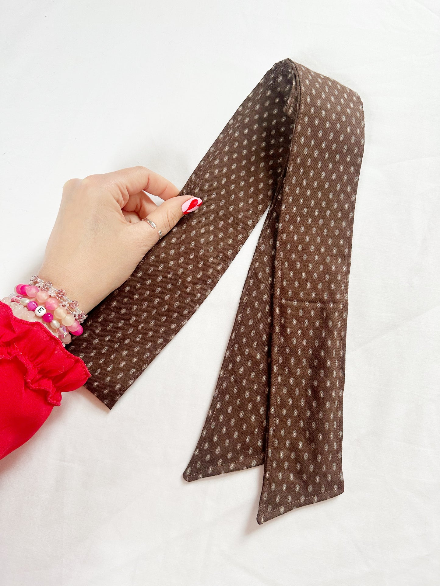 VersaTie hair & neck tie in vintage brown wool