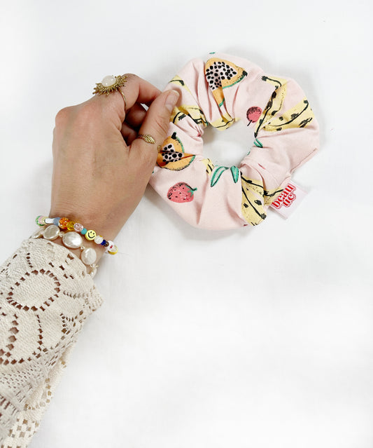 OG scrunchie in fruit salad
