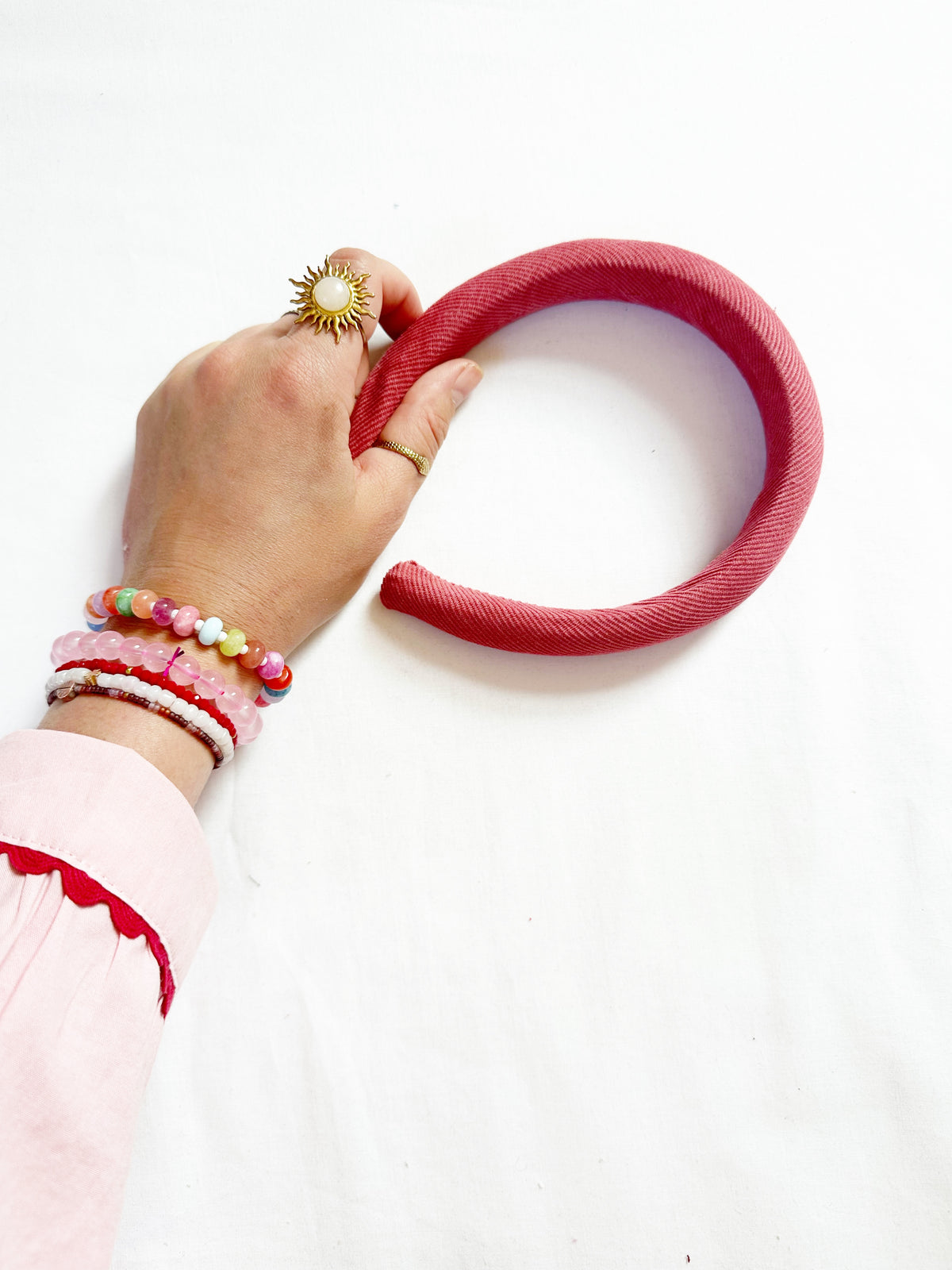 Classic Headband in deep pink cord