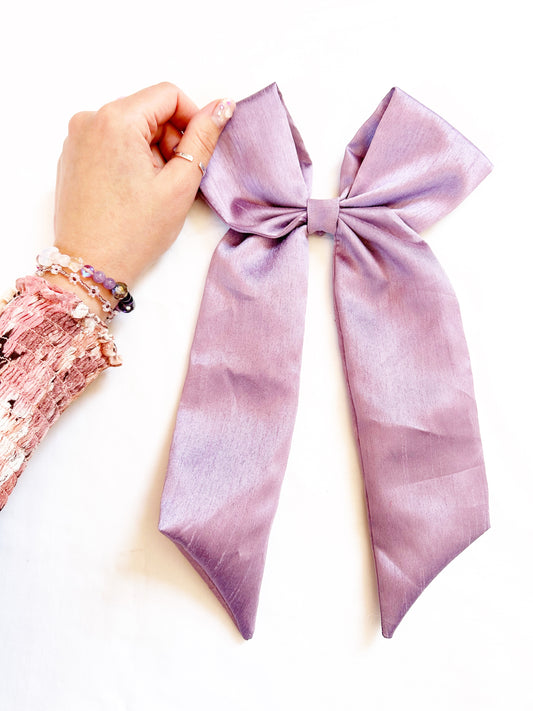 POWER Hair Bow in lilac silk