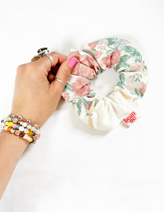 OG scrunchie in vintage floral cotton
