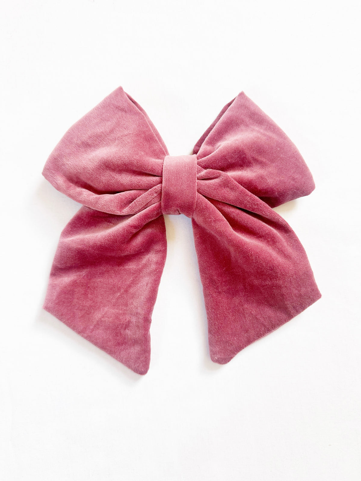 Beau hair bow in pink velvet