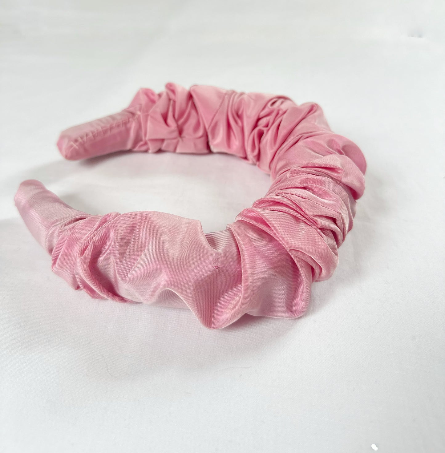 Ruffle Headband in pink taffeta
