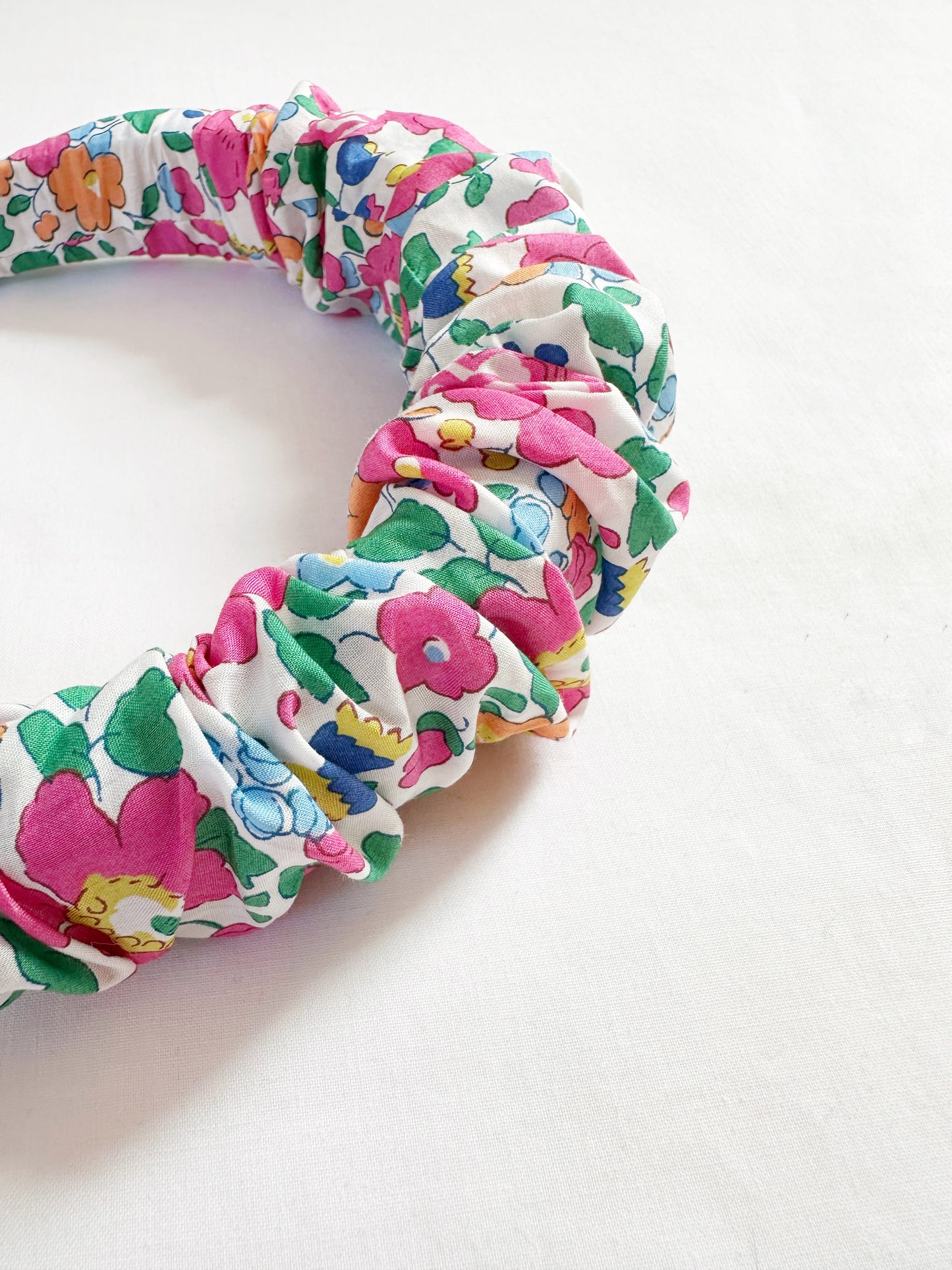 Ruffle Headband in Liberty Betsy pink floral