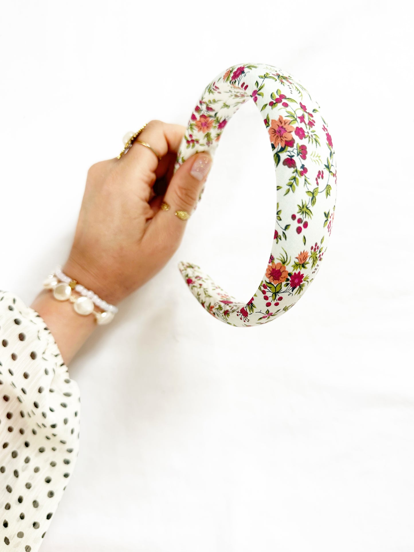 Liberty Classic Headband in pink and green floral
