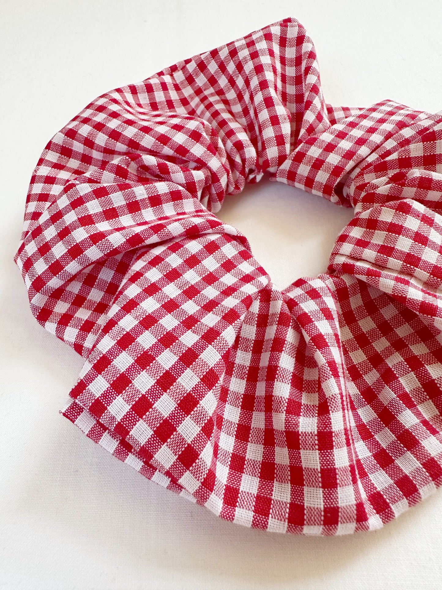 OG scrunchie in red gingham