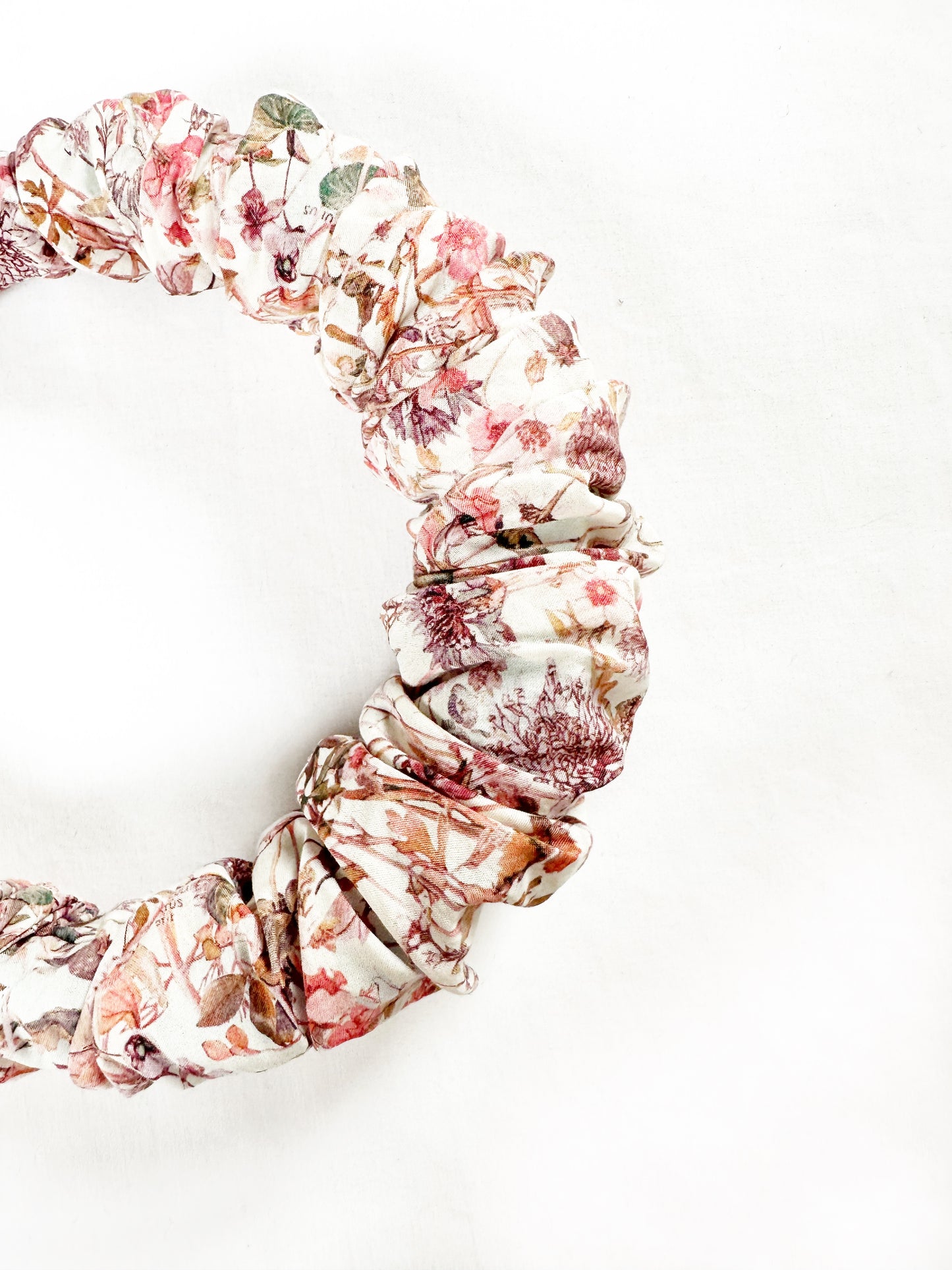 Liberty Ruffle Headband in pink wildflowers