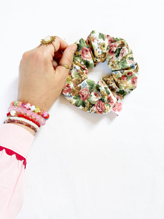 OG scrunchie in vintage Autumn floral
