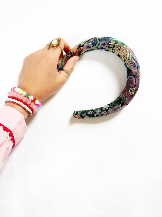 Padded Headband in tapestry floral