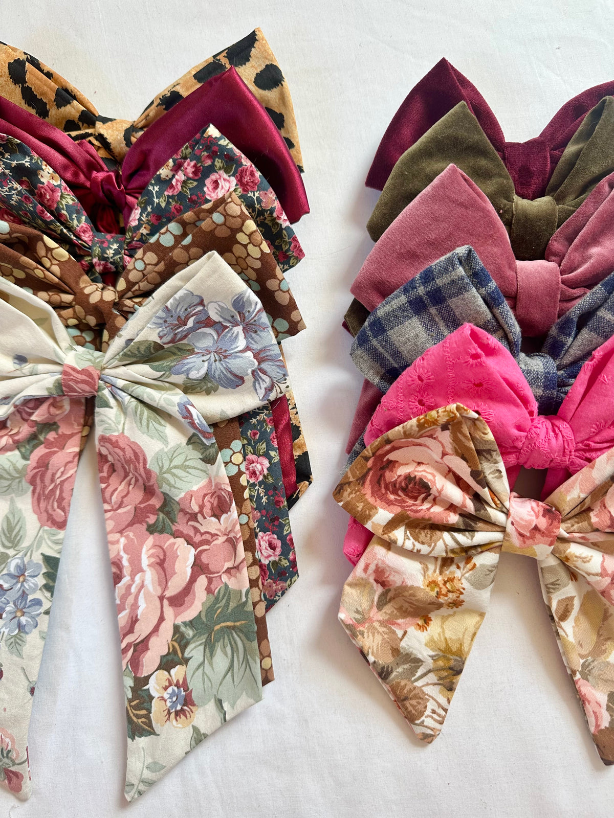 The Power Hair Bow in burgundy silk