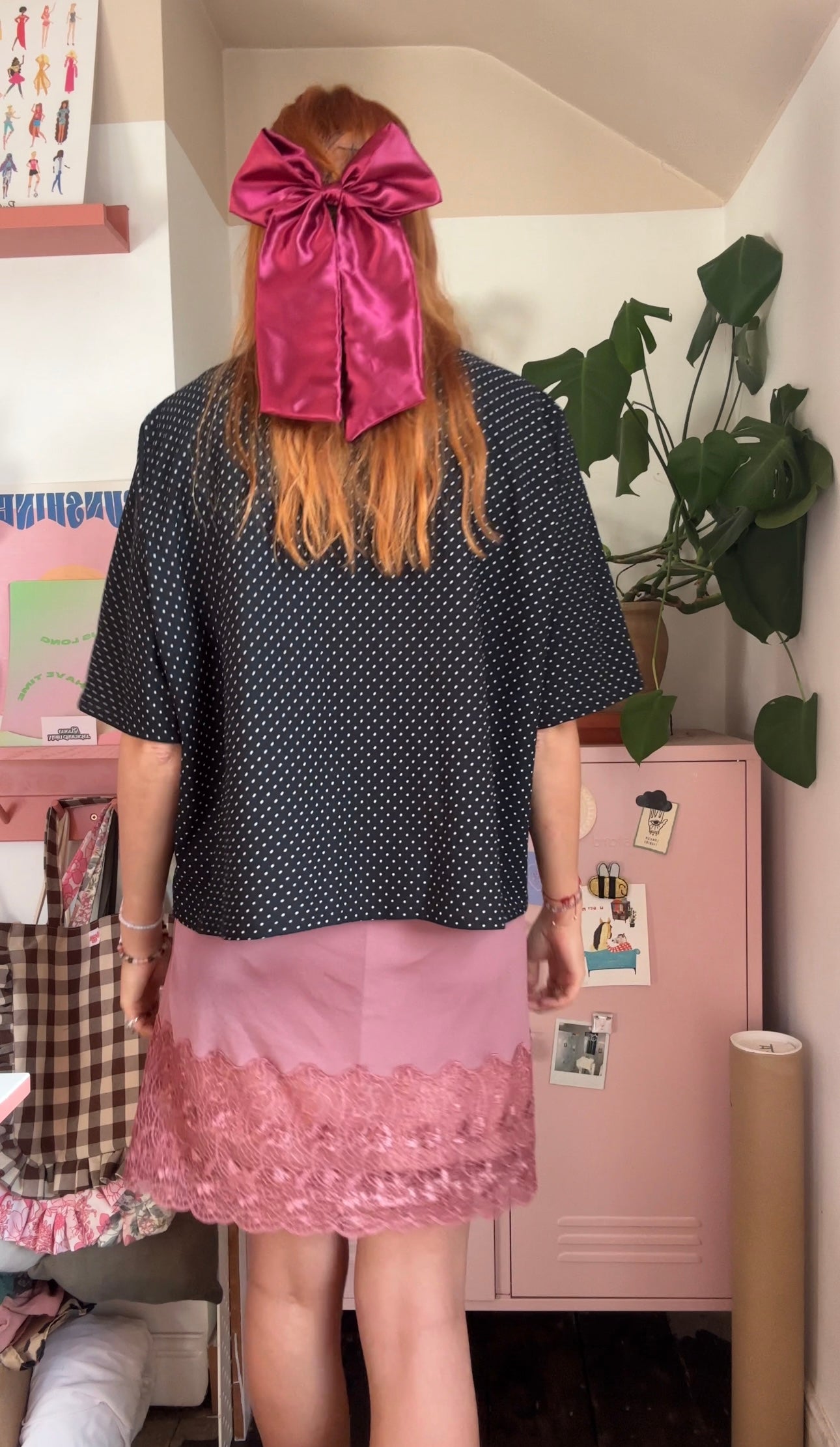 POWER Hair Bow in burgundy silk