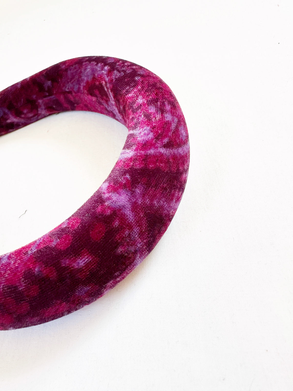 Padded Headband in purple paisley vintage velvet
