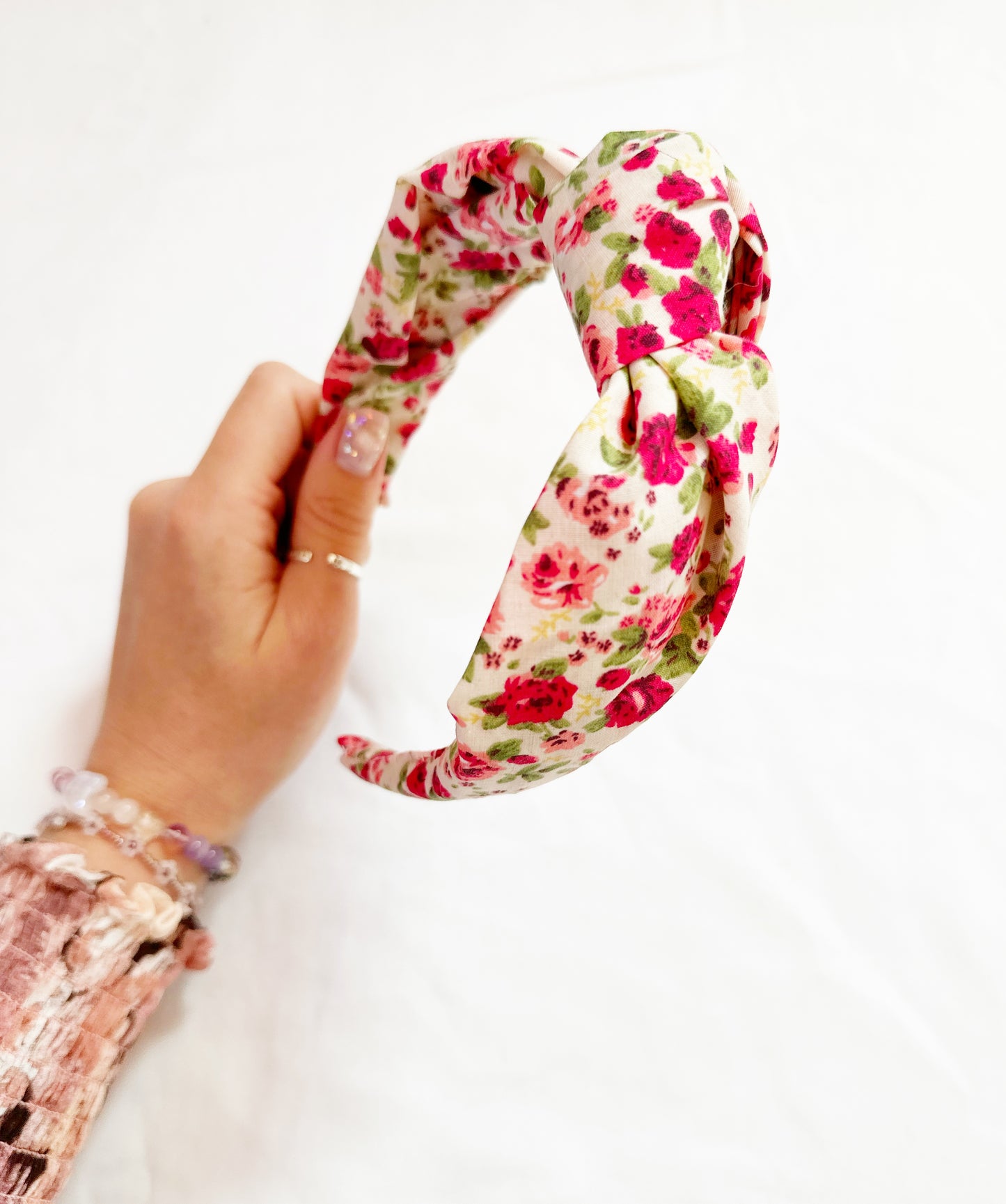 Knotted Headband in rose print