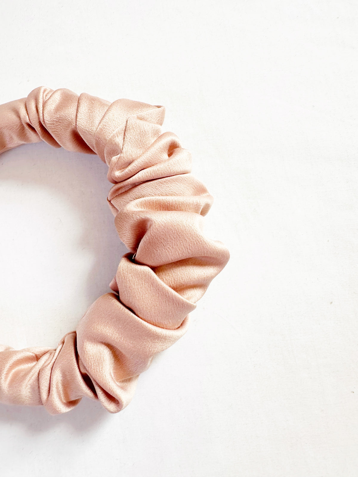 Ruffle Headband in blush silk