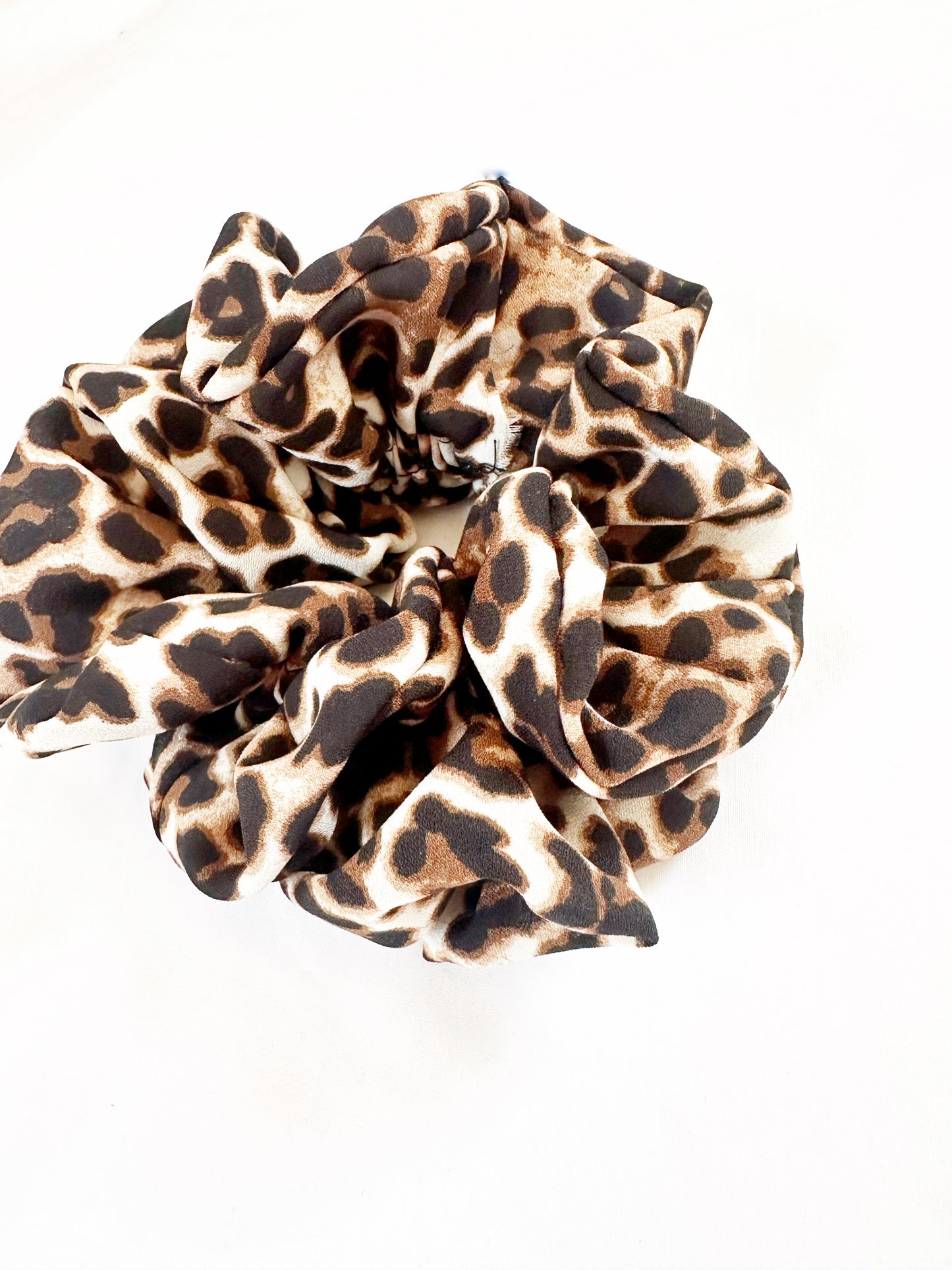 OG scrunchie in leopard ruffle