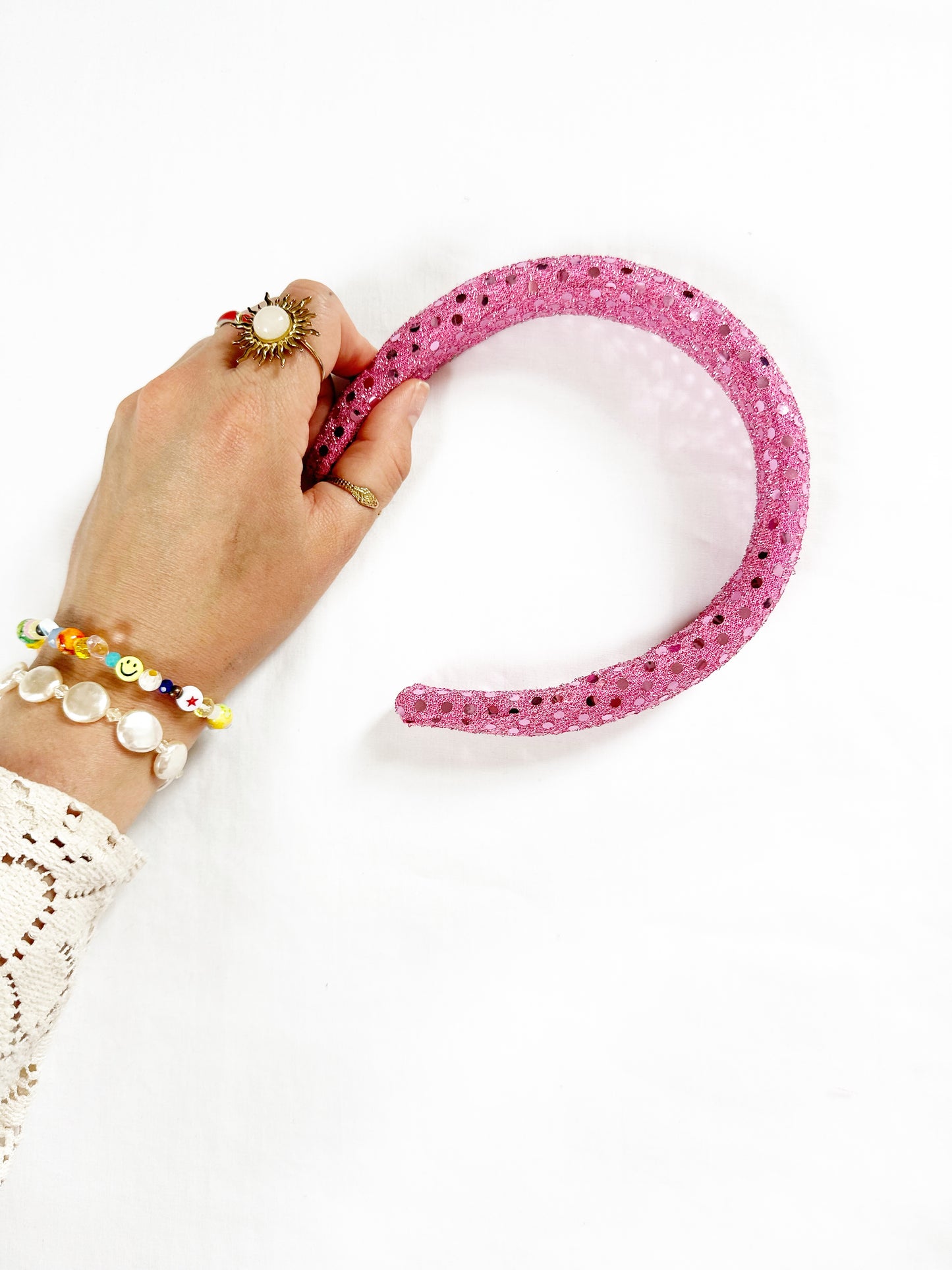 Classic Headband in pink disco ball